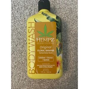 Hempz Original Floral Banana Herbal Body Wash 17 fl oz Exfoliate Cleanse Hydrate
